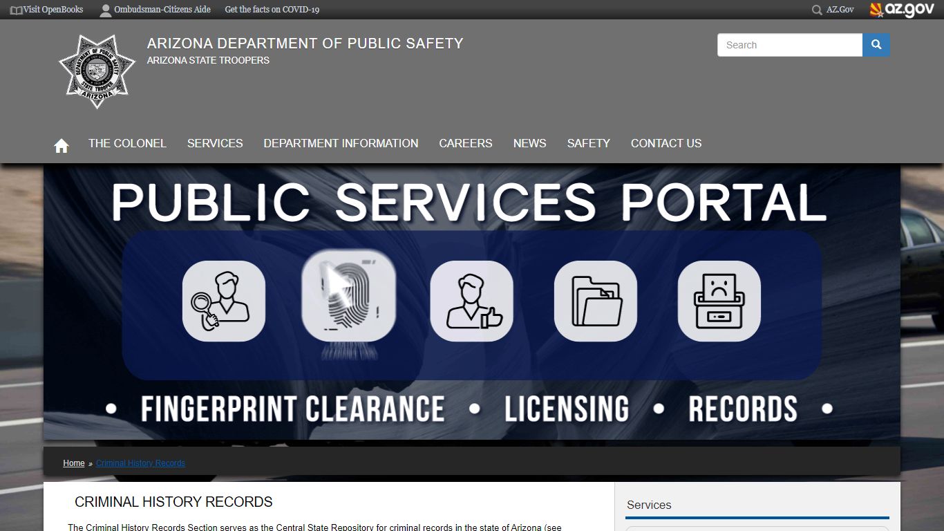 Criminal History Records | Arizona Department of Public Safety